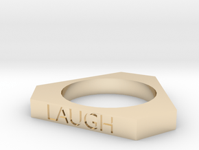 Live Love Laugh Ring (Size 7) in 14k Gold Plated Brass
