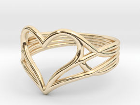 Woven Heart Ring - Larger (Size 7) in 14k Gold Plated Brass