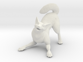 Playful Wolf in White Natural Versatile Plastic