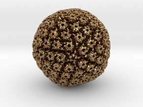 Herpes Simplex virus capsid, radial colour 500kx m in Natural Brass