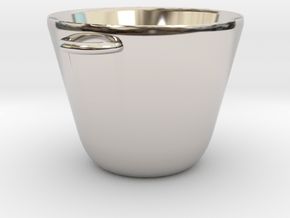 Mini Cooking Pot for Making Miniature Meals in Rhodium Plated Brass
