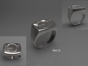 Test Squadron - Signet Ring - Size 11 - (Embed) in Polished Silver