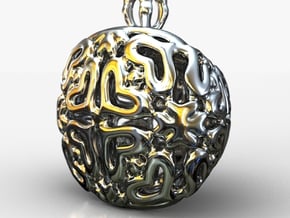 PA Pendant V21 H11x15x13SE84 in Rhodium Plated Brass