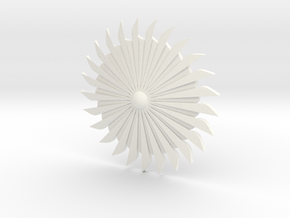 Sun Necklace in White Processed Versatile Plastic