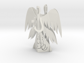 Two Angels 3D - Prayer and Cross in White Natural Versatile Plastic