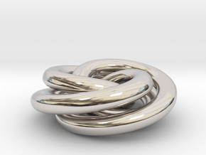 Torus Knot Pendant in Rhodium Plated Brass