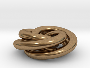 Torus Knot Pendant in Natural Brass