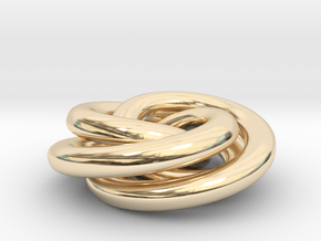 Torus Knot Pendant in 14k Gold Plated Brass