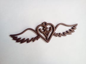 Flying Heart in Polished Bronze Steel