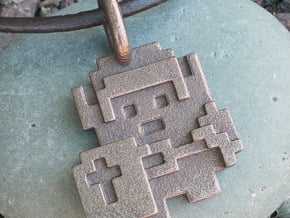 8-Bit Zelda Pendant in Polished Bronze Steel