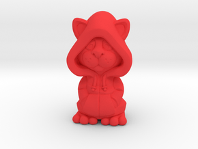 Hoodie Kitty in Red Processed Versatile Plastic