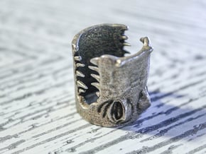 Gator Ring (US Size 12) in Polished Bronzed Silver Steel