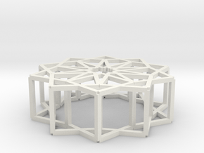 Cube Star Ornament 2.0 in White Natural Versatile Plastic