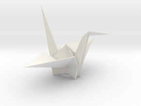 Fold Origami Crane in White Natural Versatile Plastic