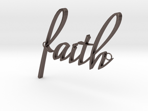 Faith Connector in Polished Bronzed Silver Steel