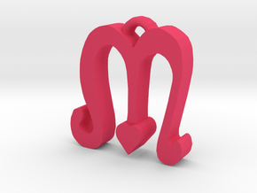 Scorpio Pendant  in Pink Processed Versatile Plastic