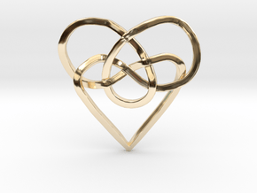 Infinity Heart Knot Pendant in 14K Yellow Gold