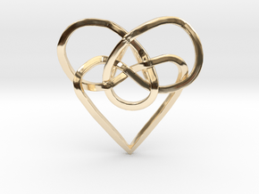 Infinity Heart Knot Pendant in 14k Gold Plated Brass
