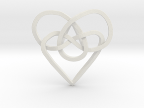 Infinity Heart Knot Pendant in White Natural Versatile Plastic