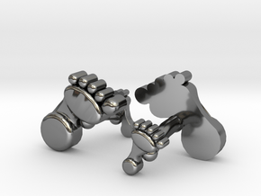 Dad And Baby Feet Cufflinks in Fine Detail Polished Silver