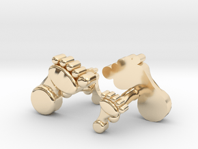 Dad And Baby Feet Cufflinks in 14k Gold Plated Brass