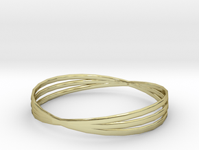 Bangle 3 Rings Size Medium in 18k Gold Plated Brass