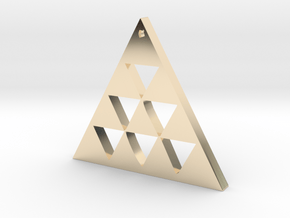 Pintadera Canaria Triangular in 14k Gold Plated Brass