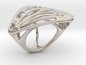 Butterfly Ring [ Size 5 ] in Rhodium Plated Brass