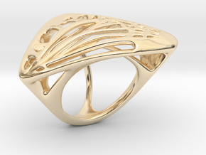 Butterfly Ring [ Size 5 ] in 14k Gold Plated Brass