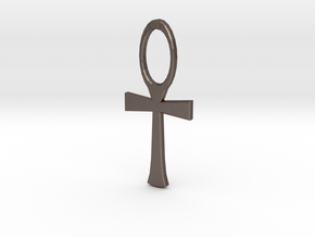 Ankh 1 in Polished Bronzed Silver Steel