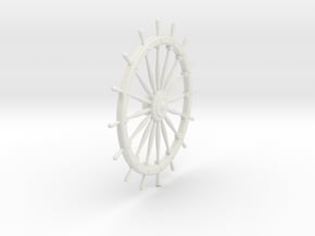 Ship's Wheel in White Natural Versatile Plastic
