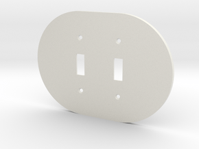 plodes® 2 Gang Toggle Switch Wall Plate in White Natural Versatile Plastic