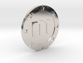 Memorycoin real coin in Rhodium Plated Brass