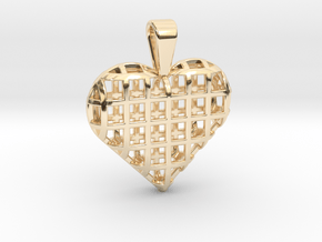 Heart wireframe pendant in 14k Gold Plated Brass
