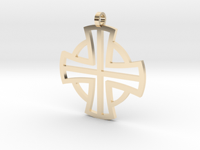 Small Pectoral Cross in 14k Gold Plated Brass