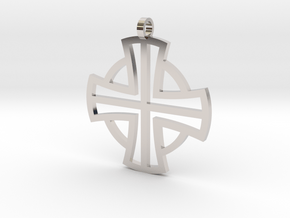 Small Pectoral Cross in Rhodium Plated Brass