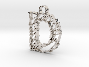 Sketch "D" Pendant in Rhodium Plated Brass