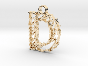 Sketch "D" Pendant in 14k Gold Plated Brass