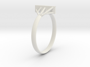 Suspension Ring US Size  5/8 UK Size R in White Natural Versatile Plastic