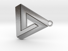 Penrose triangle hanger in Natural Silver