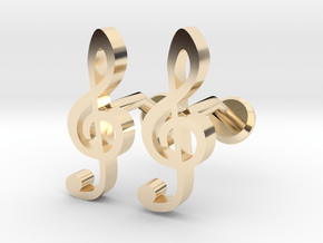 Treble Clef Cufflinks in 14k Gold Plated Brass