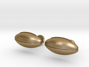 Football Cufflinks in Polished Gold Steel