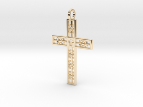 Atomic Cross in 14k Gold Plated Brass