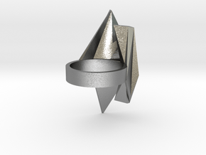 Spaceship Ring v2 size 8 in Natural Silver