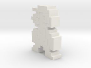 Pixel Mario in White Natural Versatile Plastic