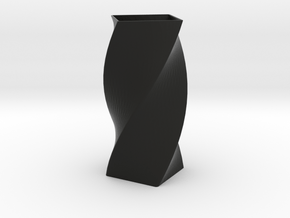 Vase Twirl in Black Natural Versatile Plastic