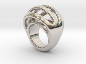 RING CRAZY 16 - ITALIAN SIZE 16 in Rhodium Plated Brass