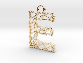 Sketch "E" Pendant in 14k Gold Plated Brass