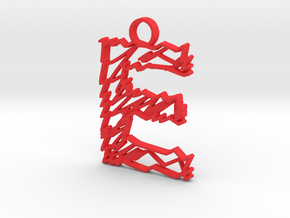 Sketch "E" Pendant in Red Processed Versatile Plastic