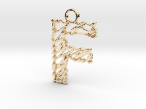 Sketch "F" Pendant in 14K Yellow Gold